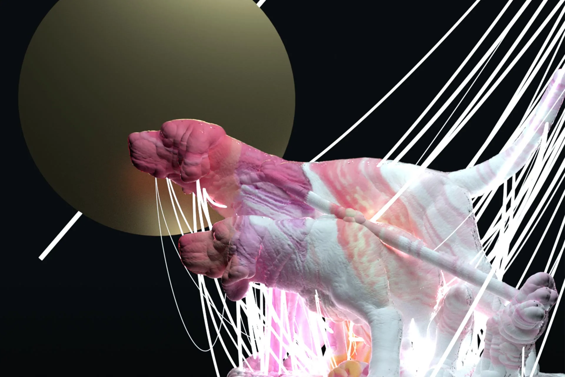 Animals at night. Texturas y desplazamiento construyen una escena nocturna de apariencia orgánica.